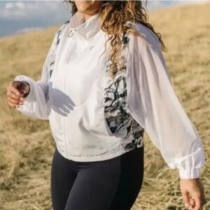 ZYIA Active Full Zip Lightweight Jacket - White Marble Mesh